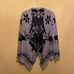 Papaya Reindeer Cardigan. Women’s Size M/L.
